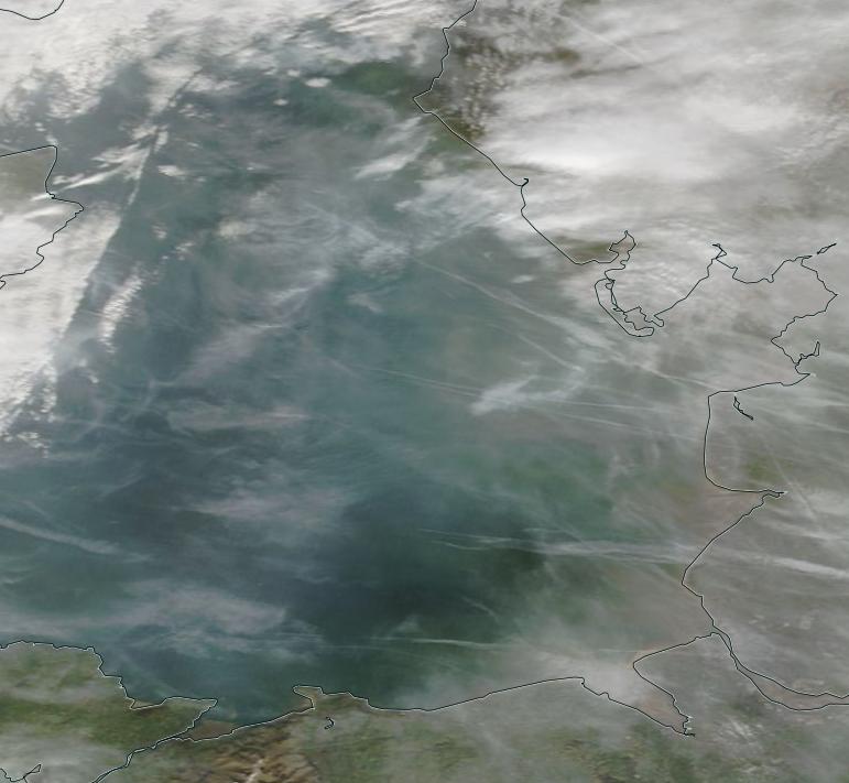 chemtrail pic 14th Feb 2019 Irish Sea toward northern England / Manchester.