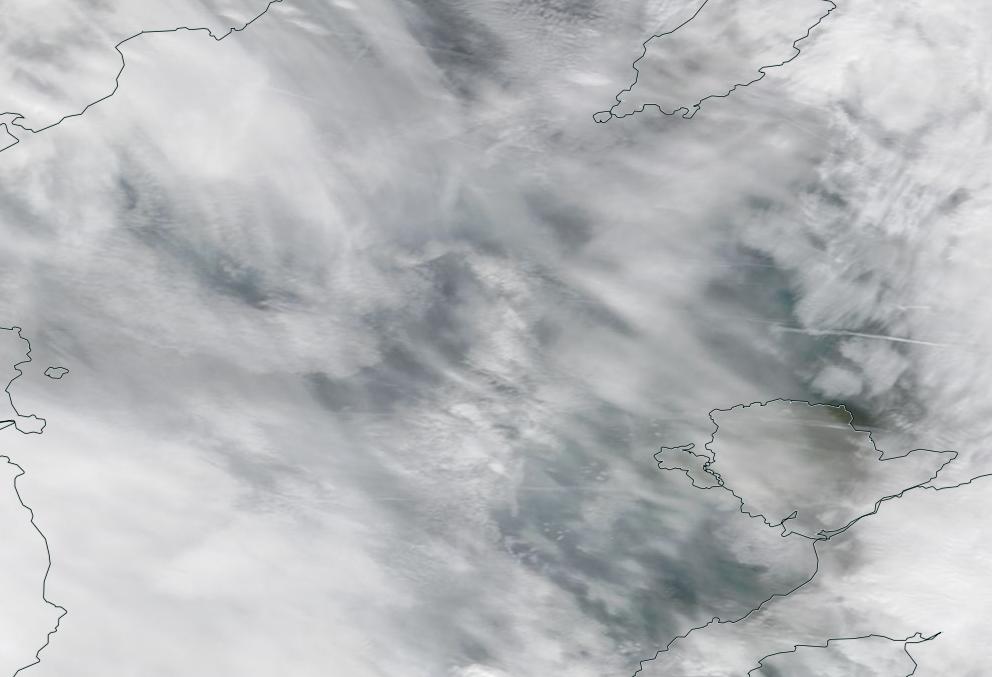 chemtrail pic Irish Sea and Anglesey 19th Feb 2019 ... https://go.nasa.gov/2Imu884