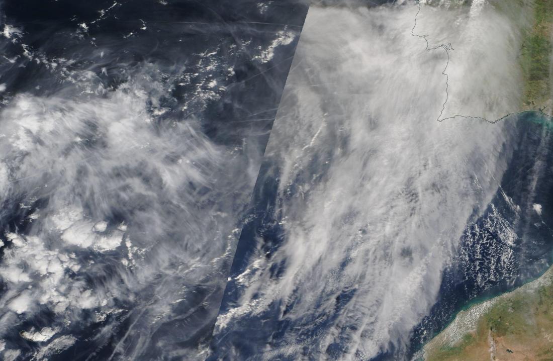 chemtrails Trafalgar ie Atlantic west of Spain worldview 27th Feb 2019