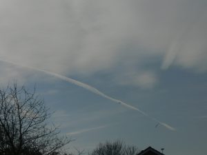 chemtrail north east England Saturday 23rd Feb 2019 approx time mid-day.