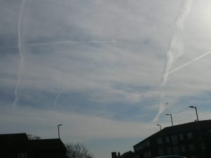chemtrail north east England Saturday 23rd Feb 2019 approx time mid-day.