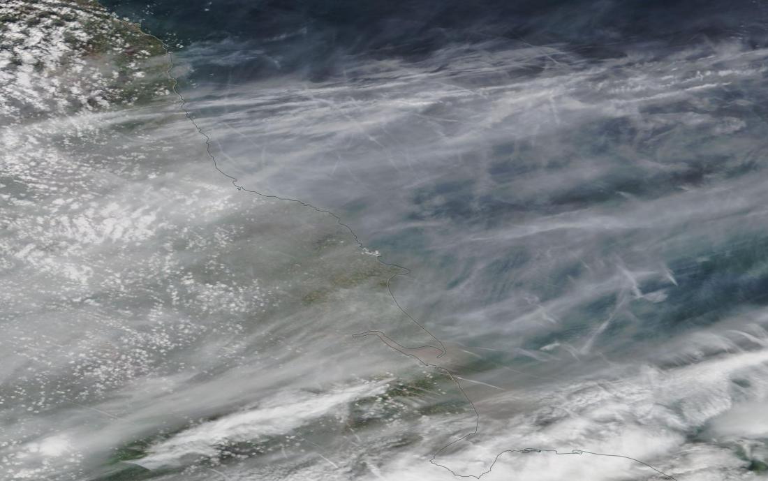 chemtrail north east coast England Sat 23rd March 2019 ... https://go.nasa.gov/2WfZ5go