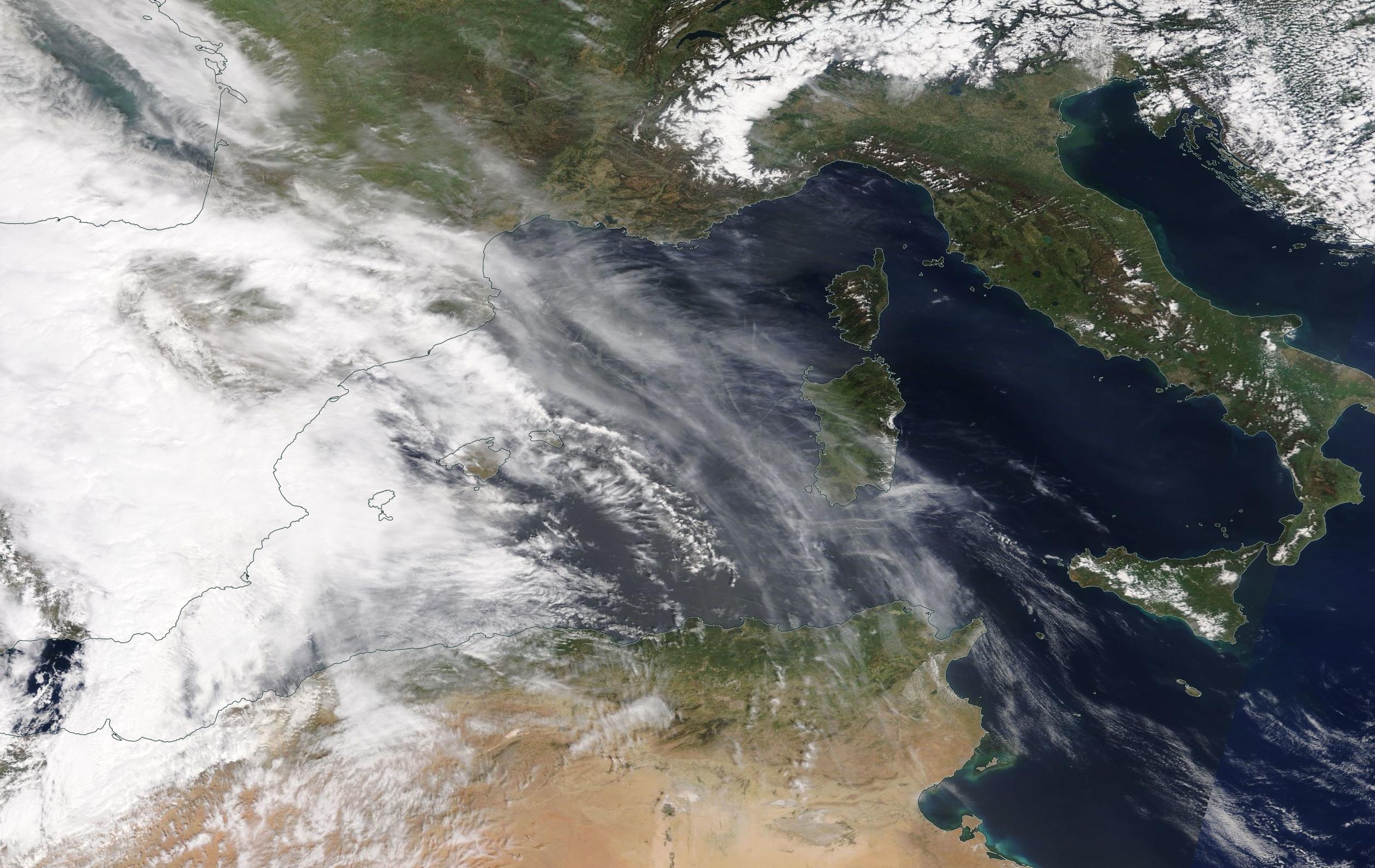 chemtrail geoengineering Corsica, the Med 18th April 2019 ... https://go.nasa.gov/2UpIkyb