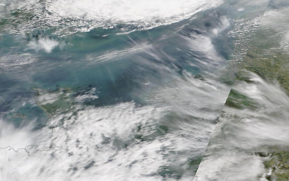 chemtrail geoengineering English Channel Brittany 6 April 2019 ... https://go.nasa.gov/2UAhXtn