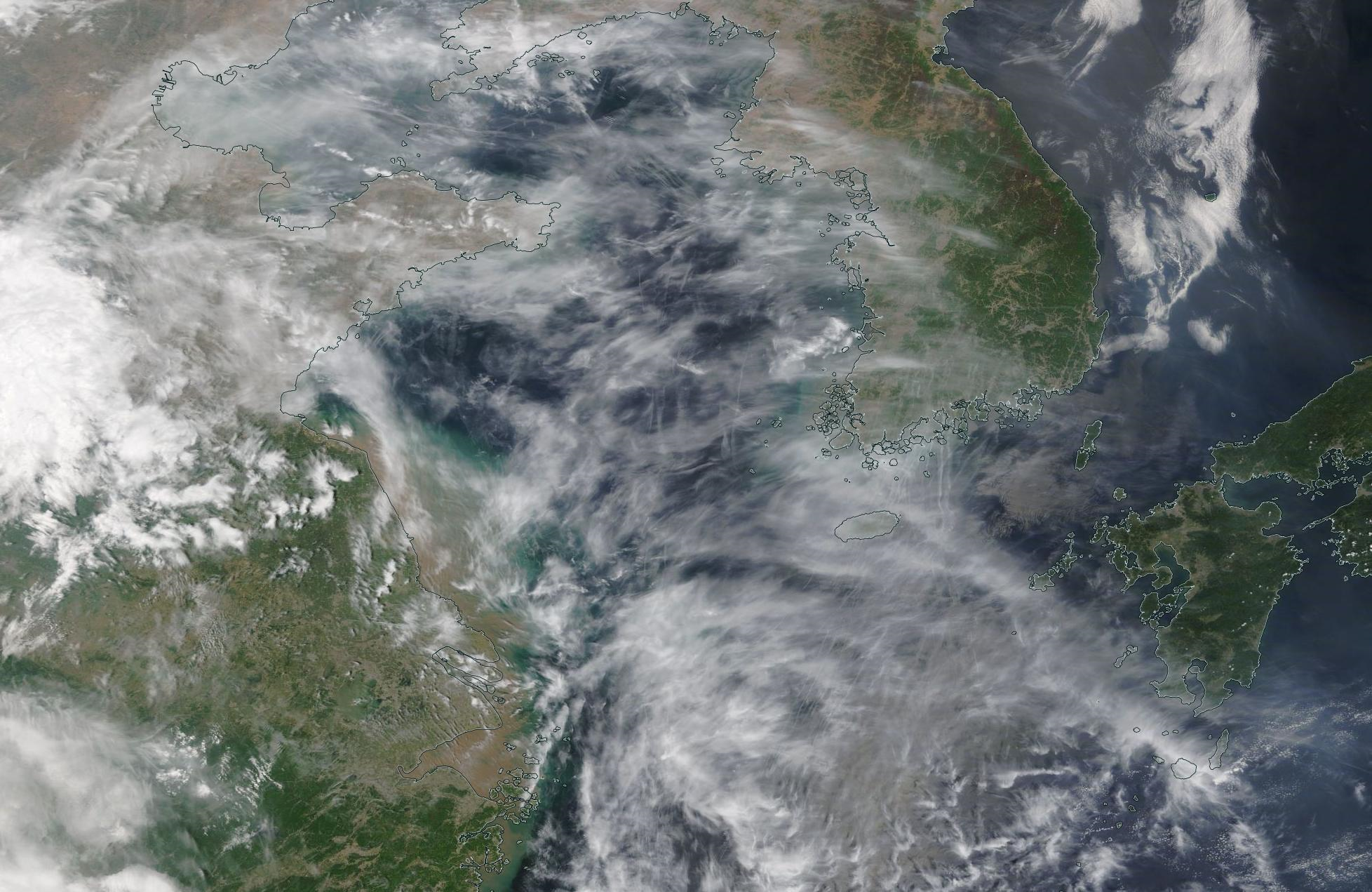 chemtrail geoengineering yellow sea China Japan 4 May 2019 ... https://go.nasa.gov/2Jexmtm