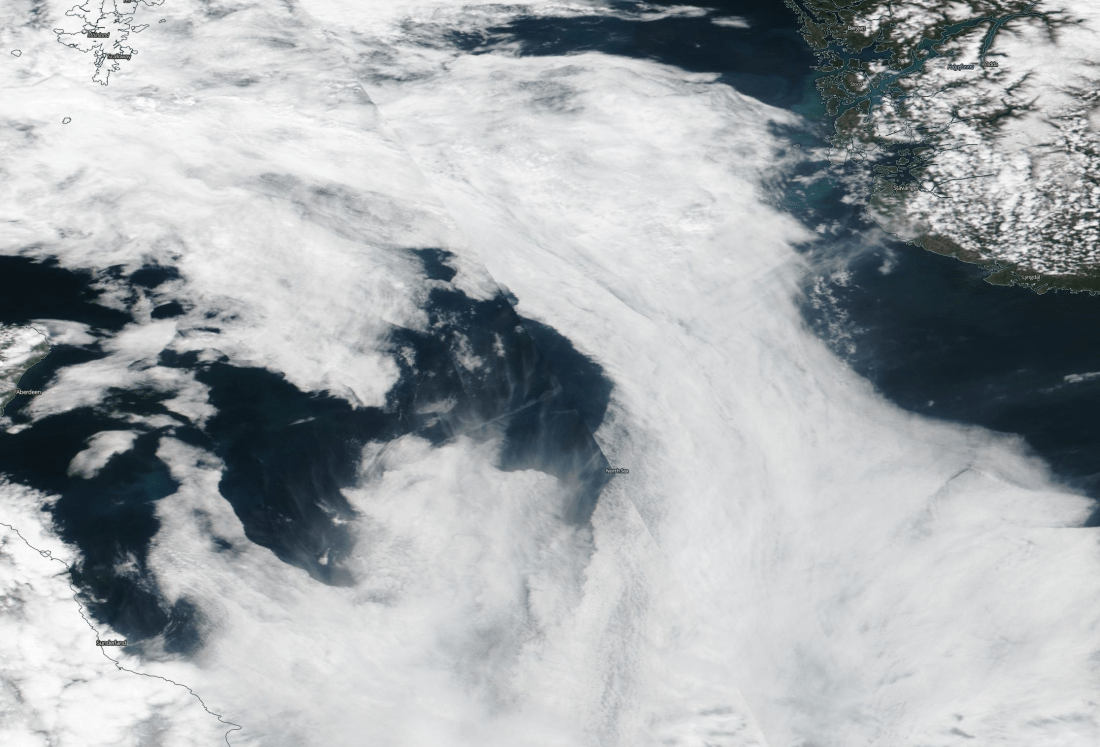 Stavanger, North Sea chemtrail geoengineering May 19 2019 ... https://go.nasa.gov/2Ej4tc8