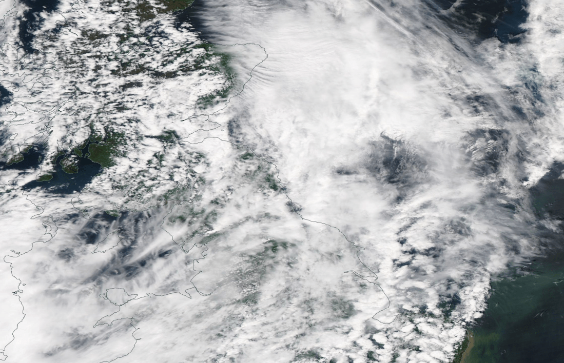 North Sea and the Irish Sea got hammered today, chemtrail geoengineering. 14 June 2019 ... https://go.nasa.gov/2Ki2JEF