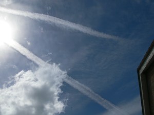 17th June 2019 chemtrail lines in the sky / geoengineering, north east England.
