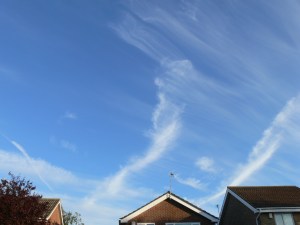 17th June 2019 chemtrail lines in the sky / geoengineering, north east England. Note hazing from an already aluminized sky.