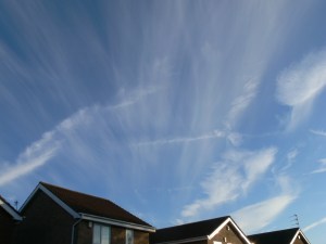 17th June 2019 chemtrail lines in the sky / geoengineering, north east England. Note hazing from an already aluminized sky.
