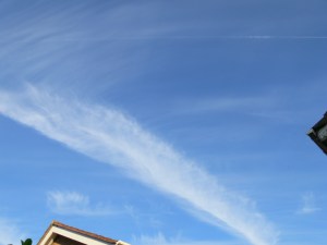 17th June 2019 chemtrail lines in the sky / geoengineering, north east England. Note hazing from an already aluminized sky.
