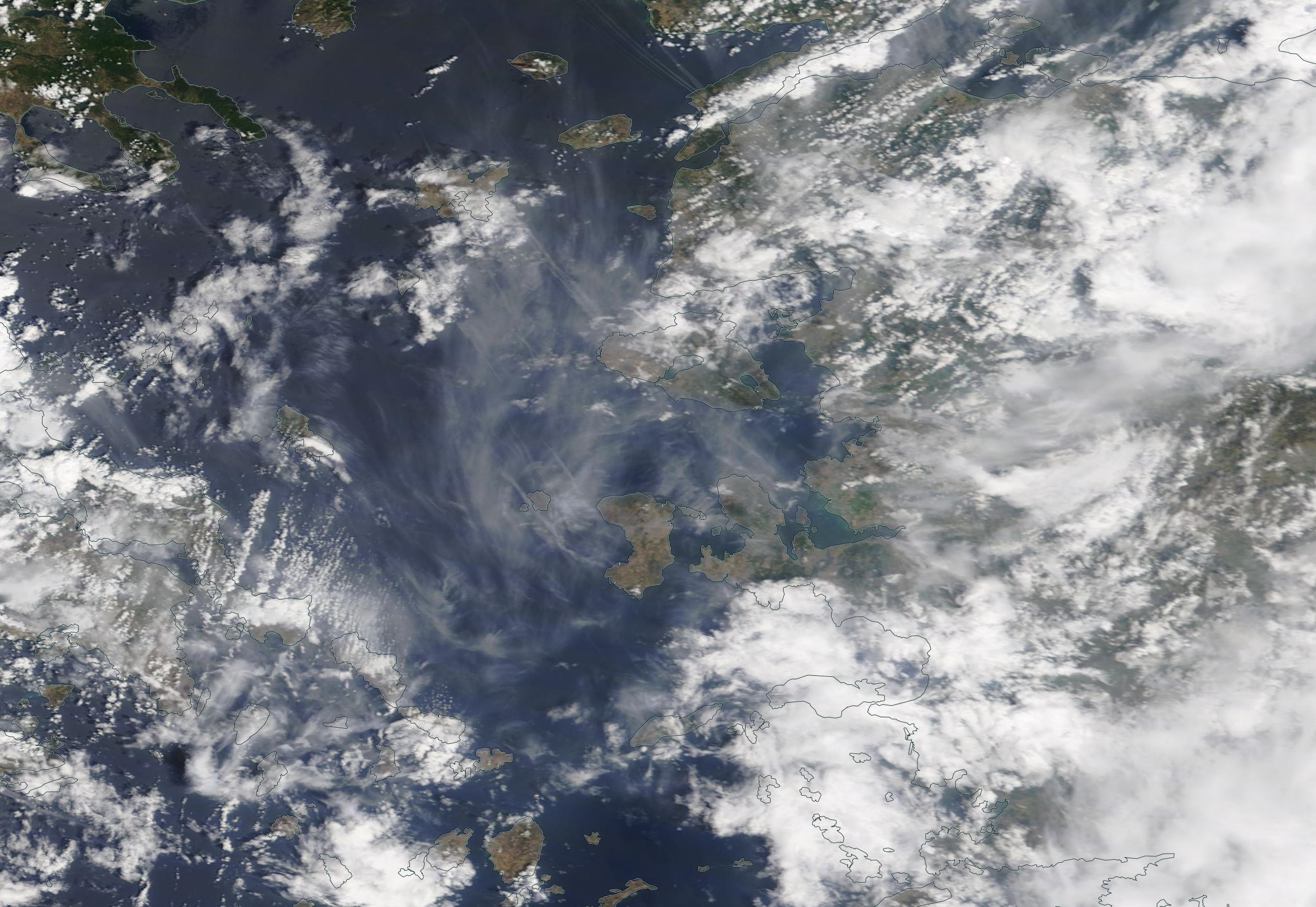 Greek Islands, Aegean chemtrails geoengineering Wednesday 17 July 2019