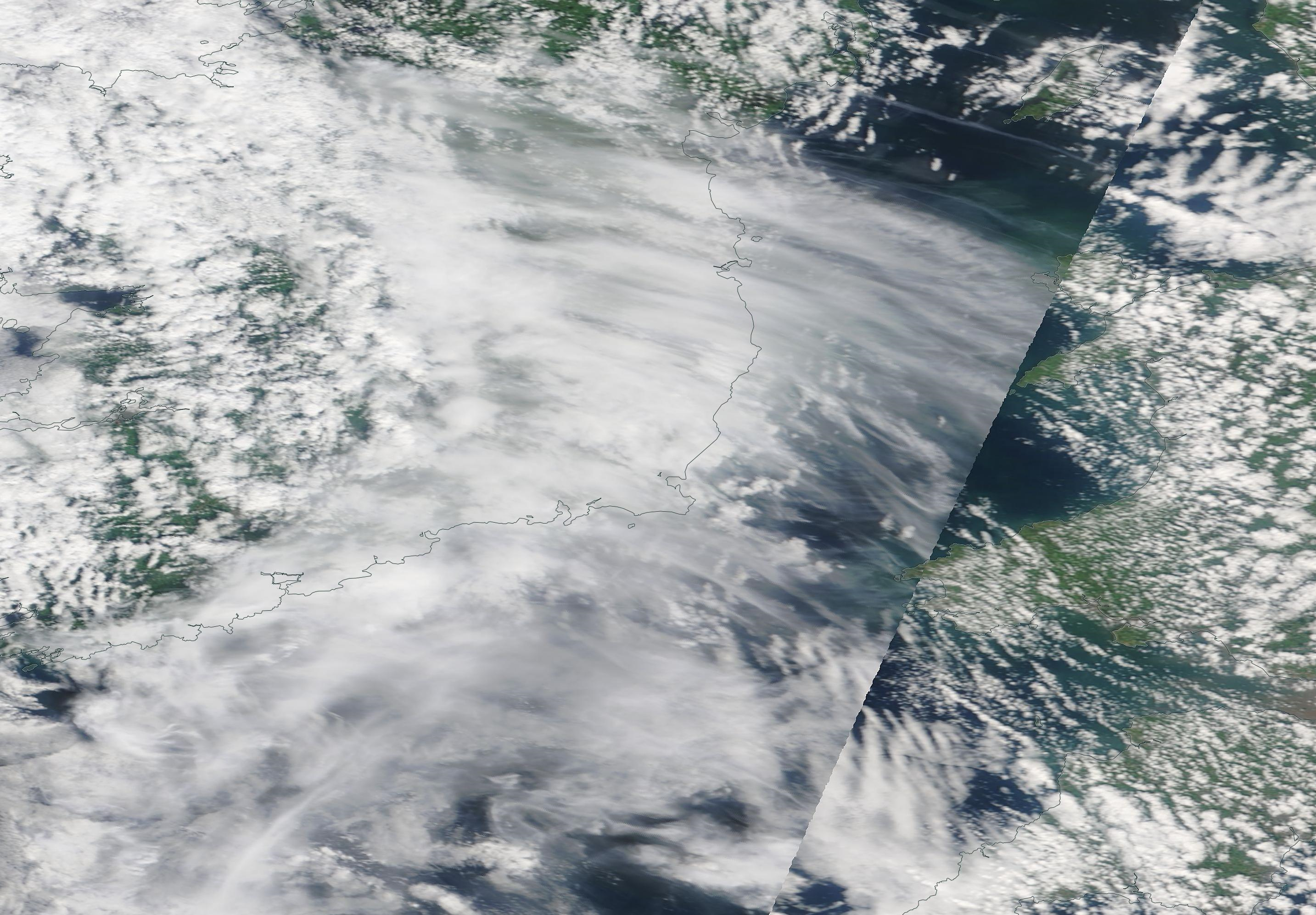 disparate data chemtrails geoengineering southern Ireland from Worldview 15 Aug 2019 ... https://go.nasa.gov/33B7I9I