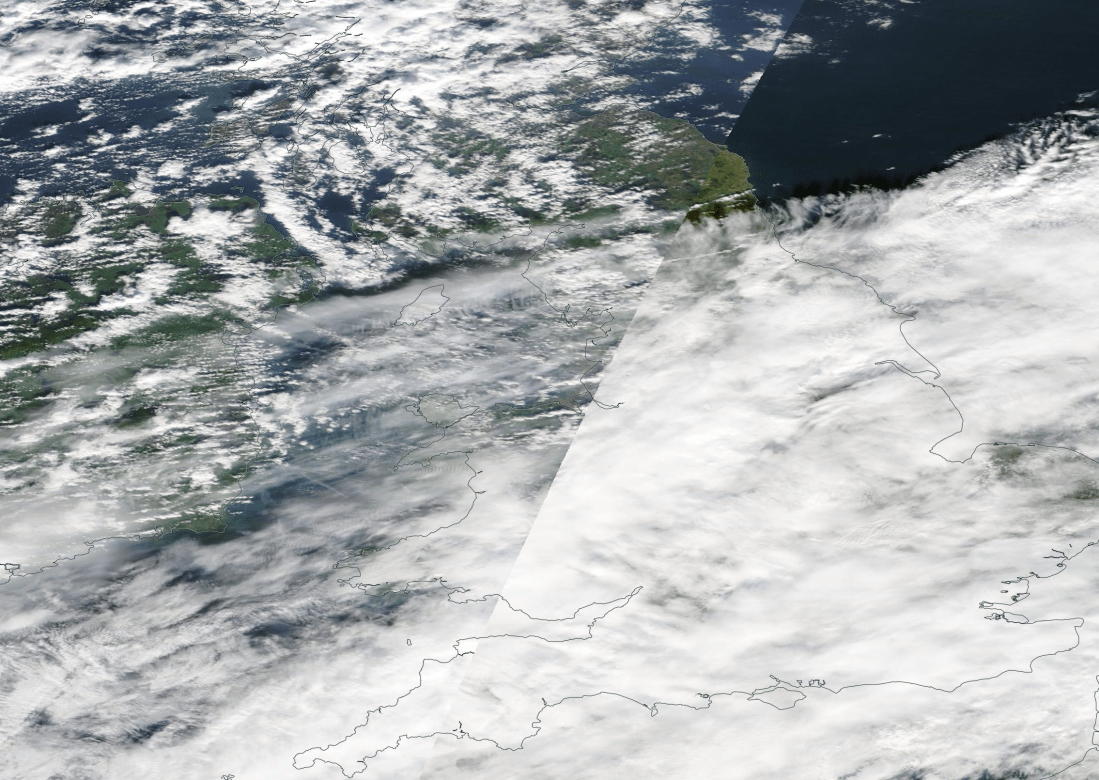 across the UK a devious band of chemtrail as observed on the ground 11th Oct 2019 https://go.nasa.gov/2IJfkyb