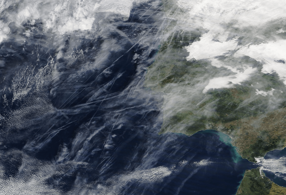 Lisbon, Porto, Portugal chemtrails geoengineering 22 Dec 2018 https://go.nasa.gov/35ztmfs