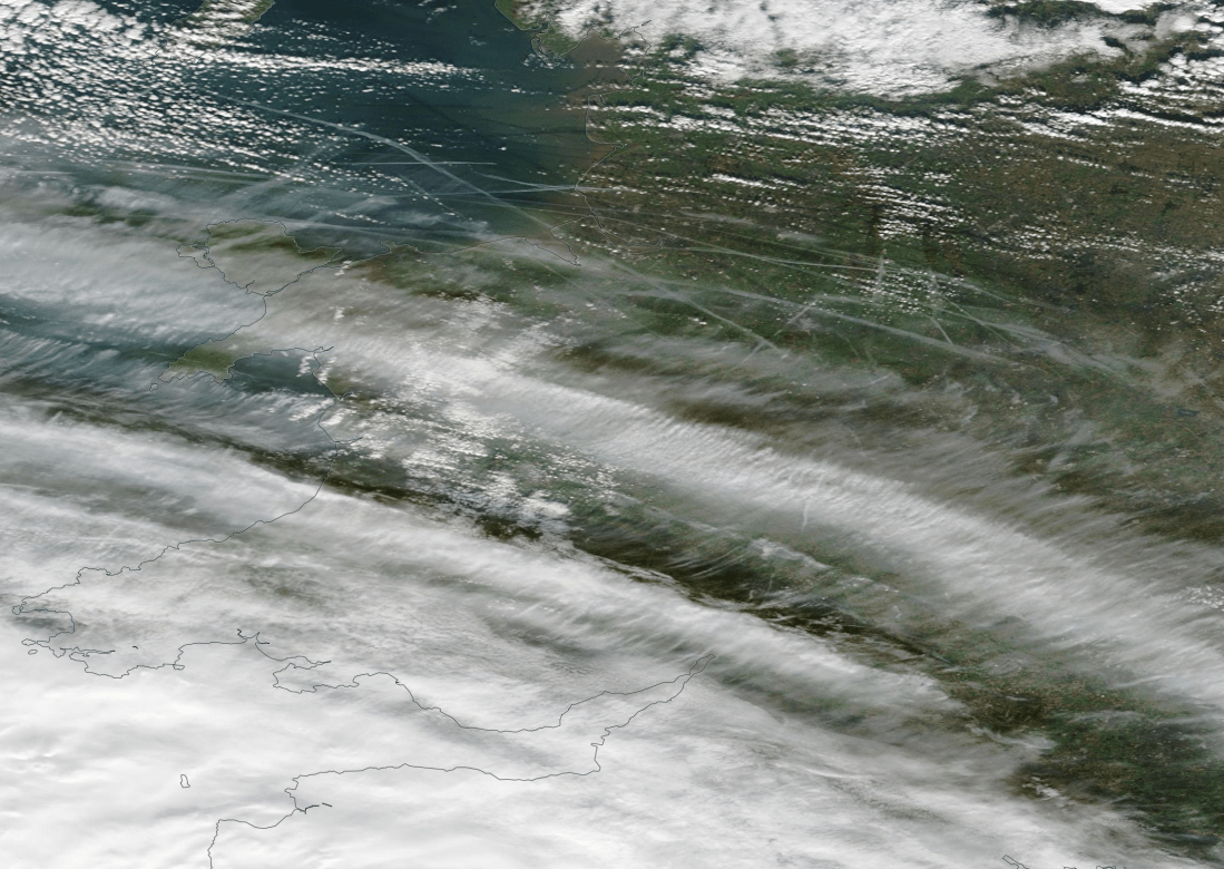 Liverpool and Manchester chemtrails Wed 30 October 2019. https://go.nasa.gov/2N10mGo