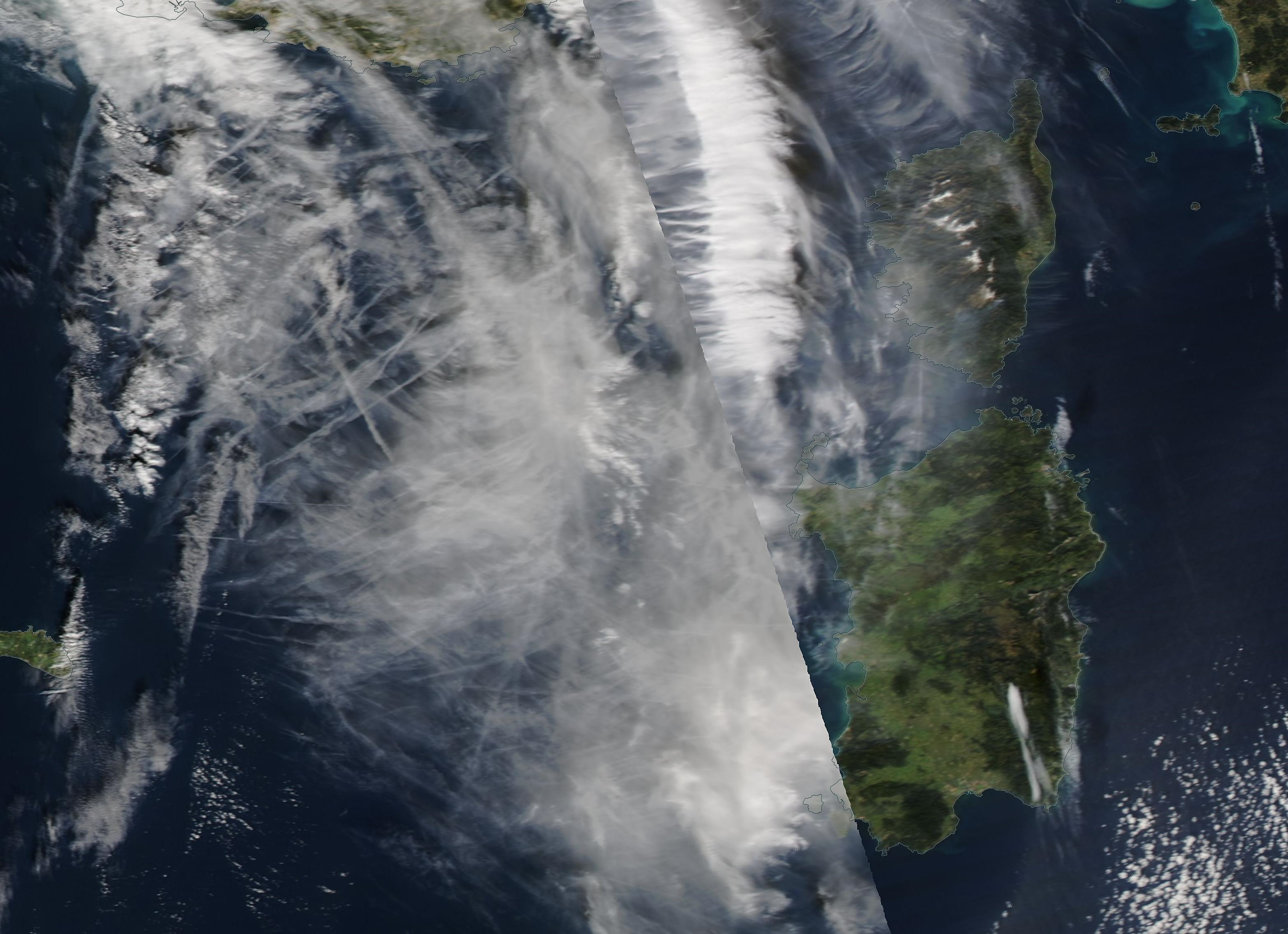 Corsica, Sardinia chemtrail 6 Feb 2020 ... https://go.nasa.gov/31L3s7j
