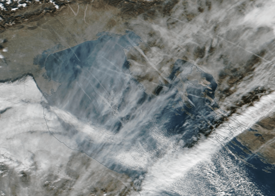 Jan 16 2020 obvious chemtrail Adriatic, Croatia, Golfo de Venezia, Venice ... https://go.nasa.gov/2OT9sFM
