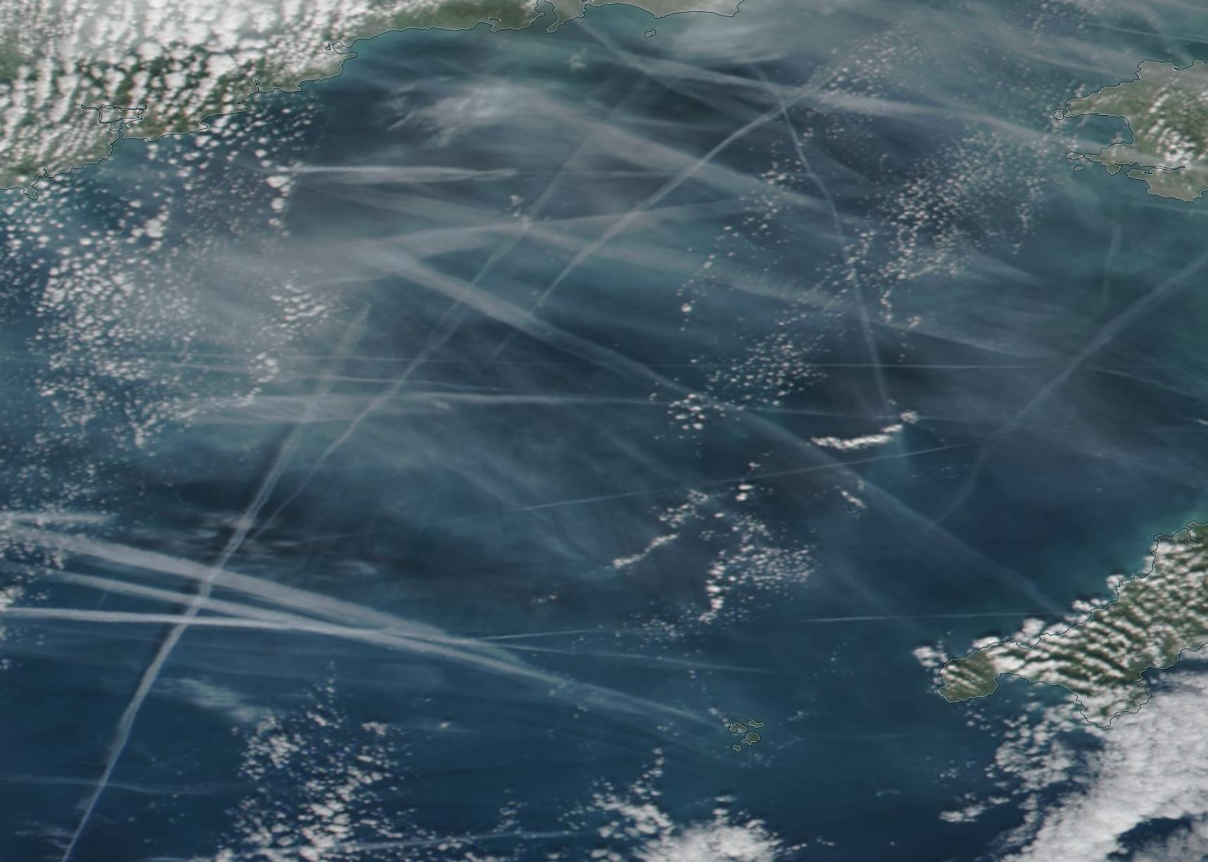 Sea area Fastnet, Sole 5 Feb 2020 chemtrail geoengineering https://go.nasa.gov/2OBp5Bn