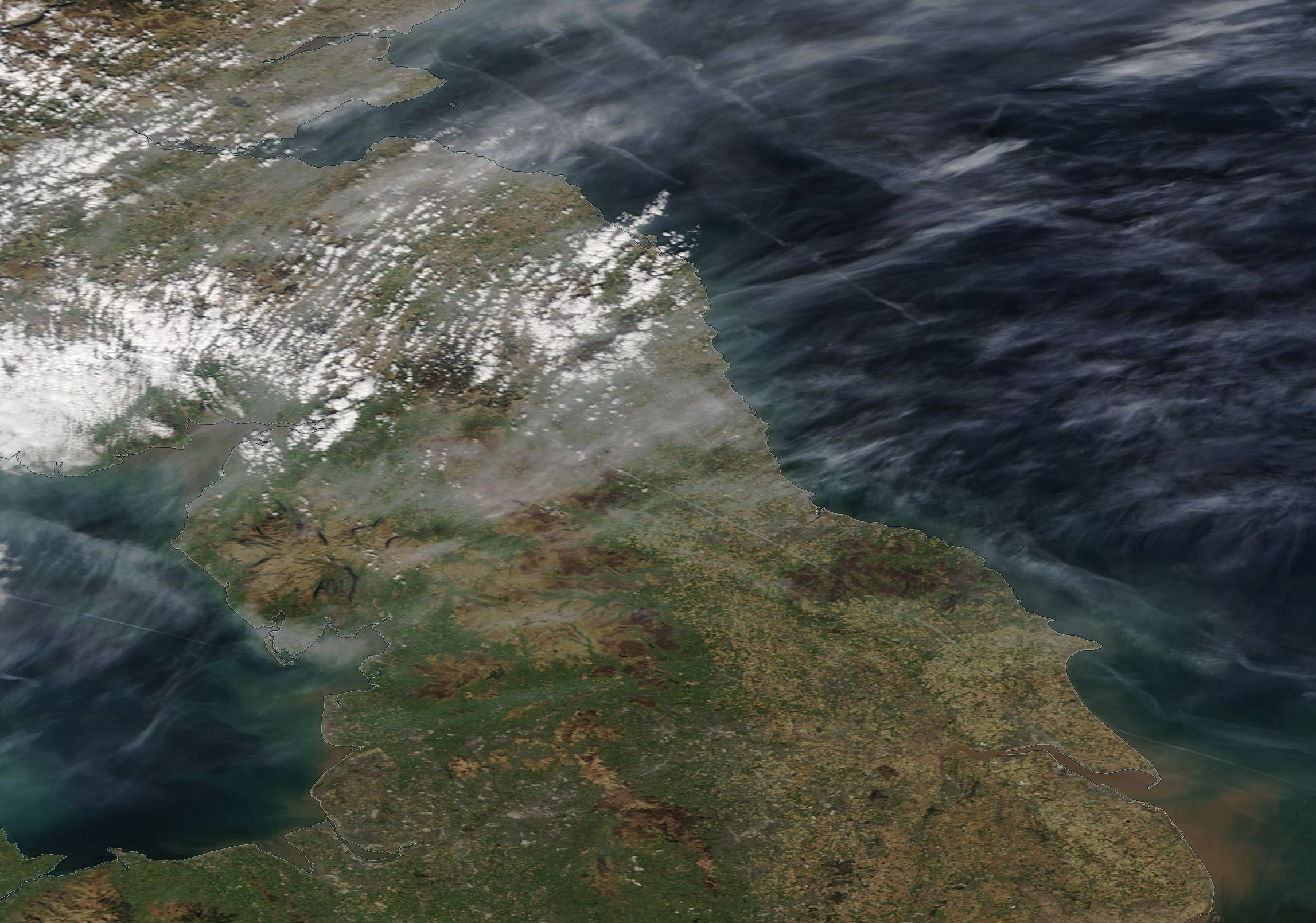 Borders and southern Scotland, northern England chemtrail skies Tuesday 7 April 2020. https://go.nasa.gov/2UQQbs0